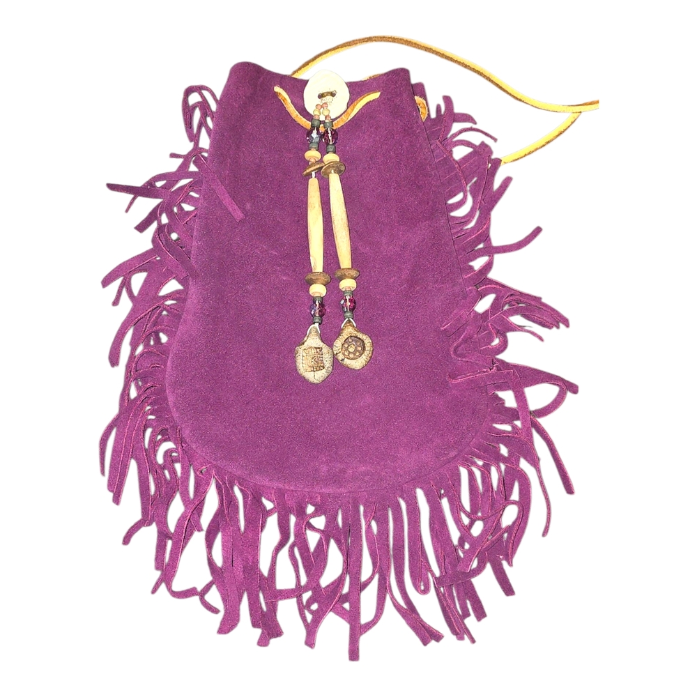 Vintage Suede Elegant Purple Fringe Shoulder Bag